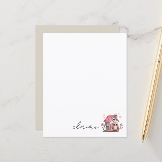 Papier à lettres de nom personnalisé (Devant/Arrière en situation)