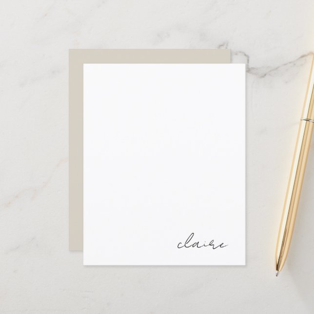 Papier à lettres de nom personnalisé (Devant/Arrière en situation)