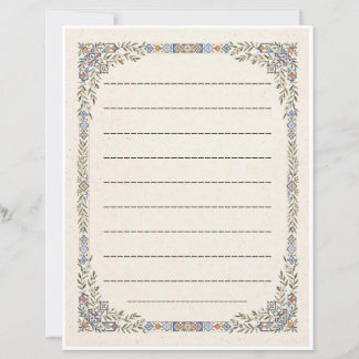 Papier à lettres de papeterie en carreaux méditerr