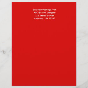 Papier à lettres en-tête rouge, personnalisé