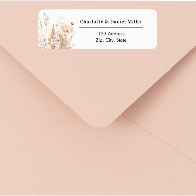 Papier à lettres fleuri beige rose avec adresse de (Créateur téléchargé)