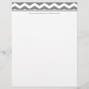 Papier à lettres personnalisé gris avec texte en-t