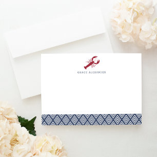 Papier à lettres personnalisées au homard Cartes p