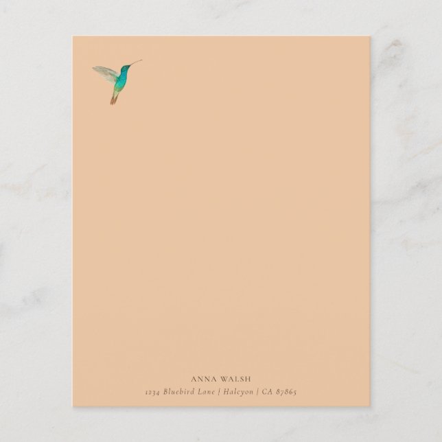Papier à lettres personnalisées pour colibri (Devant)