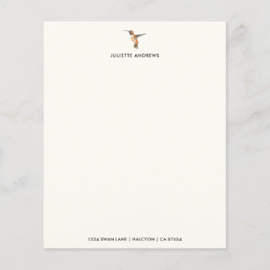 Papier à lettres personnalisées pour colibri