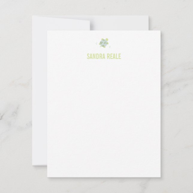 Papier à lettres pour bébé vert Carte à note perso (Devant)