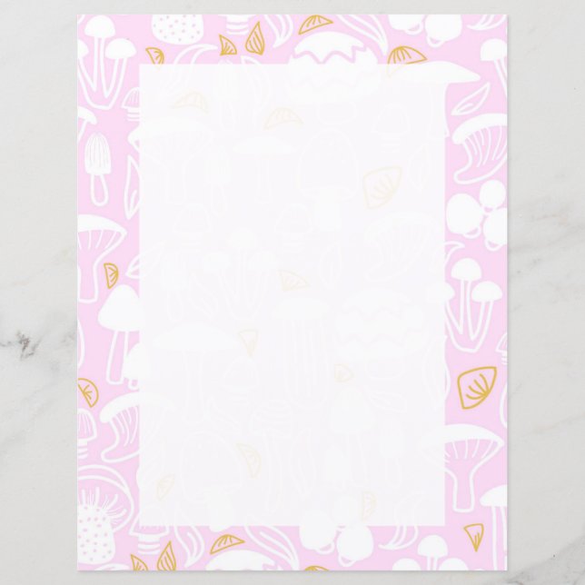 Papier à lettres rose champignon (Devant)