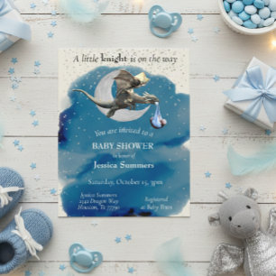 Papier A Little Knight Dragon Baby Shower Invitation