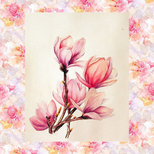 Papier à mât du bloc-notes en fleurs