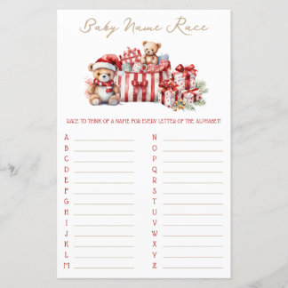 Papier A Merry Little Baby Shower Baby Name Race Game