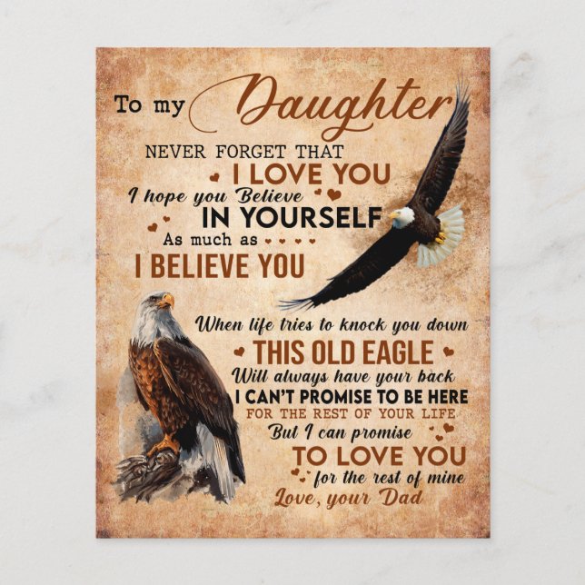 Papier À Mon Don Fille, Papa Et Fille, Aigle Aigle (Devant)