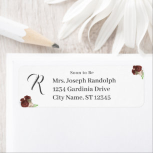 Papier à monogramme avec rose de Bourgogne en cors