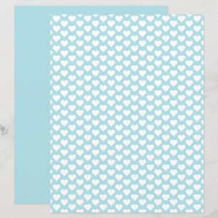 Papier à Motif bleu clair de mûre Coeurs