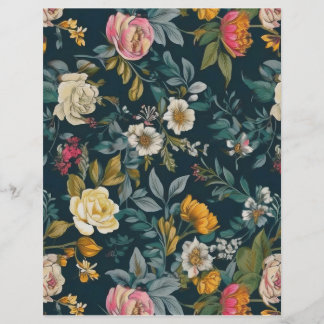 Papier à motif floral rétro