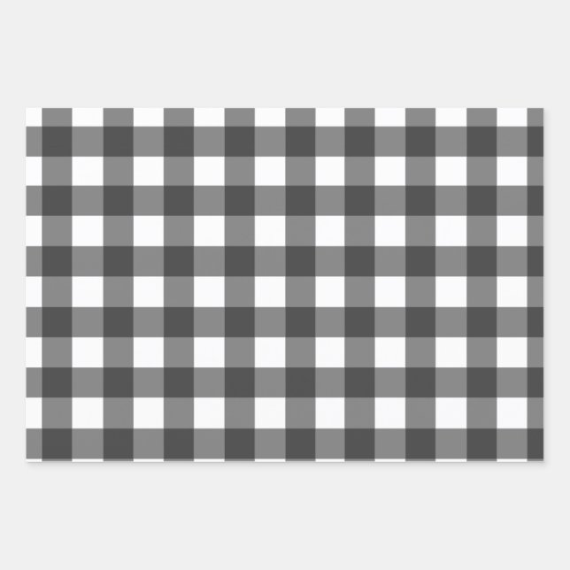 Papier à Motif noir blanc de Buffalo Plaid (Devant)
