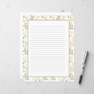 Papier à papeterie à étendard floral élégant