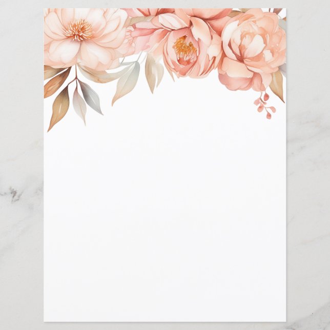 Papier à papeterie florale Peony élégant (Devant)
