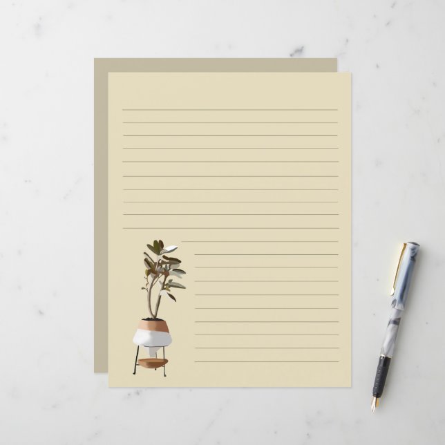Papier à papeterie pointé de l'arbre Eucalyptus (Devant/Arrière en situation)