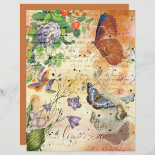 Papier à papier à albums à collage floral vintage