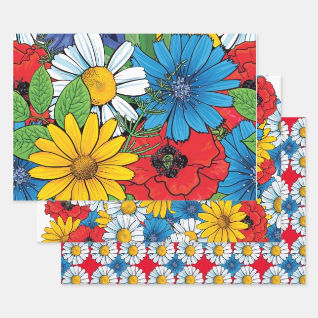 Papier à papier à enveloppement floral Brite Feuil (Lot)