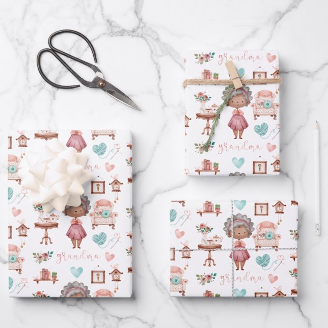 Papier à papier à enveloppement grand-mère - Feuil (Recto)