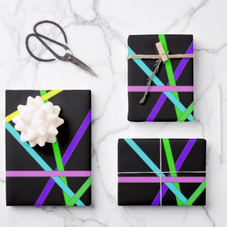 Papier à papier à enveloppement rétro-néon Jeu pla