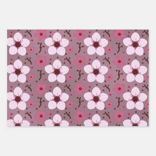 Papier à papier à envelopper en fleurs de cerise J