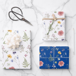 Papier à papier à envelopper fleur sauvage série d