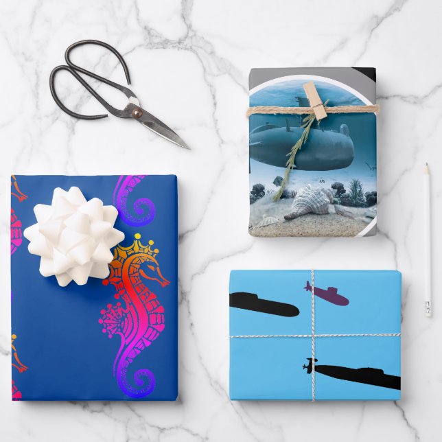 Papier à papier à envelopper sous-marin - Feuille  (Recto)