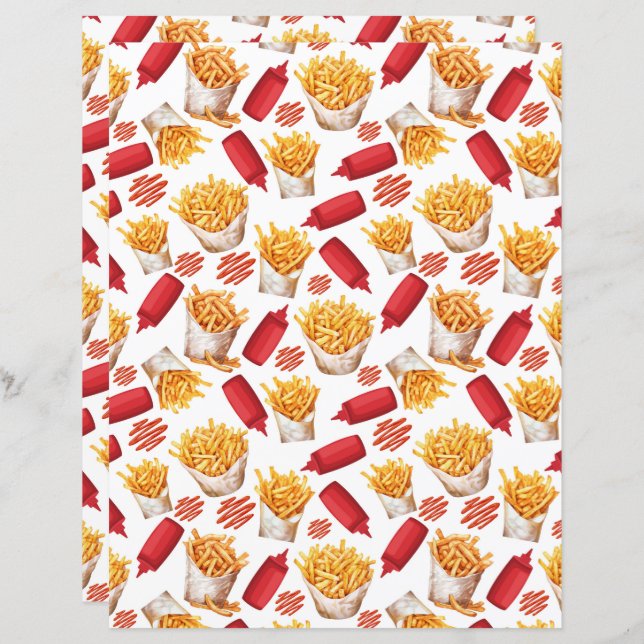 Papier à papier à gravure française et Ketchup (Devant / Derrière)