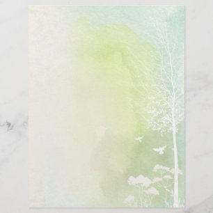 Papier à papier à papier écolier vert et bleu past