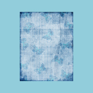 Papier à papier à scandale à papillons bleus