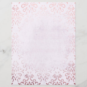Papier à papier à scandale rose et Rose or Damask