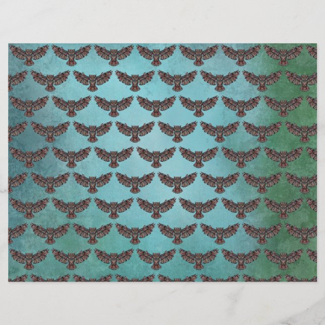 Papier à papier coloré Mosaic Owl Scrapbook (Devant)