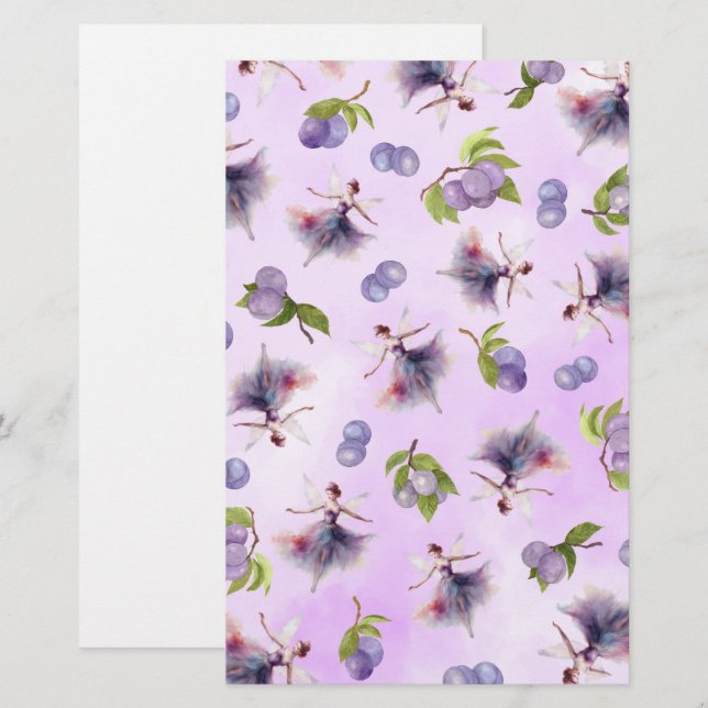 Papier à papier d'aquarelle à sucre de prune (Devant / Derrière)