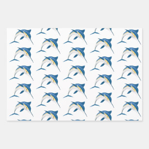 Papier à papier d'enveloppement bleu Marlin Plat S