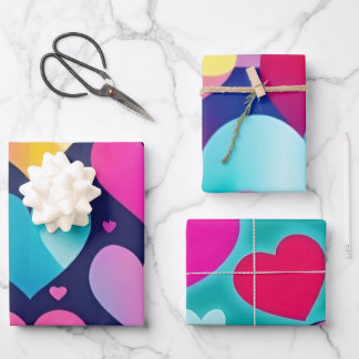 Papier à papier d'enveloppement coloré à coeur Pla