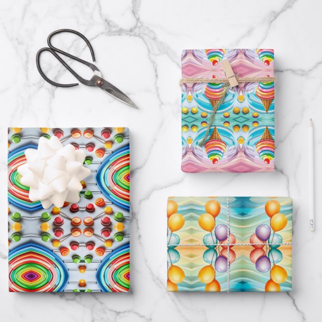 Papier à papier d'enveloppement coloré pour enfant (Recto)