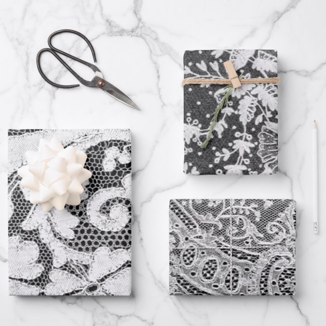 Papier à papier d'enveloppement de LACE d'époque J (Recto)