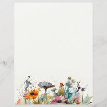 Papier à papier Fleur sauvage aquarelle