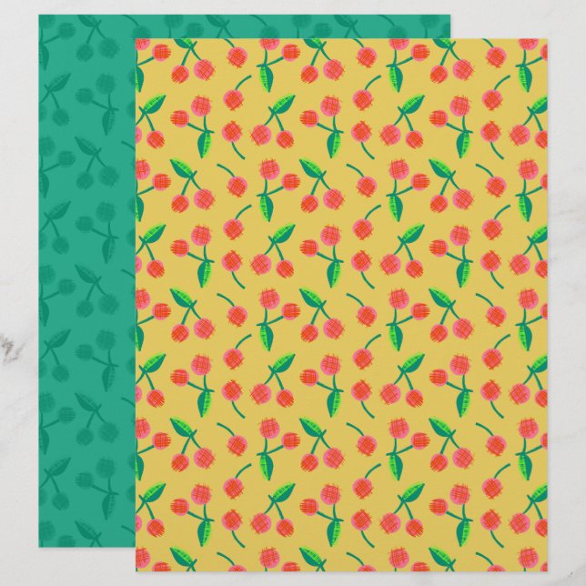 Papier à papier pour gravure cerise (Devant / Derrière)
