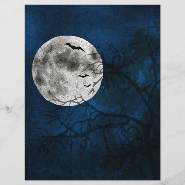 Papier à papier pour la lune d'Halloween et les ch (Devant)