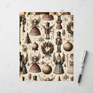 Papier à papier pour scrapbook Ephemera de Noël Vi