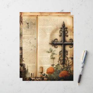 Papier à papier pour scrapbook vintage Christian E