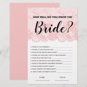 Papier À quel point connaissez-vous le jeu de mariage Bri