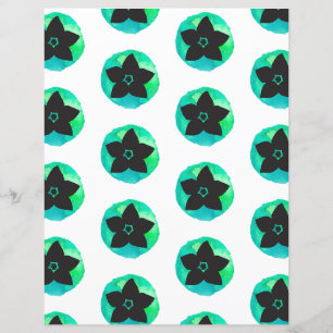 Papier à rebut à fleurs bleu vert hawaïen