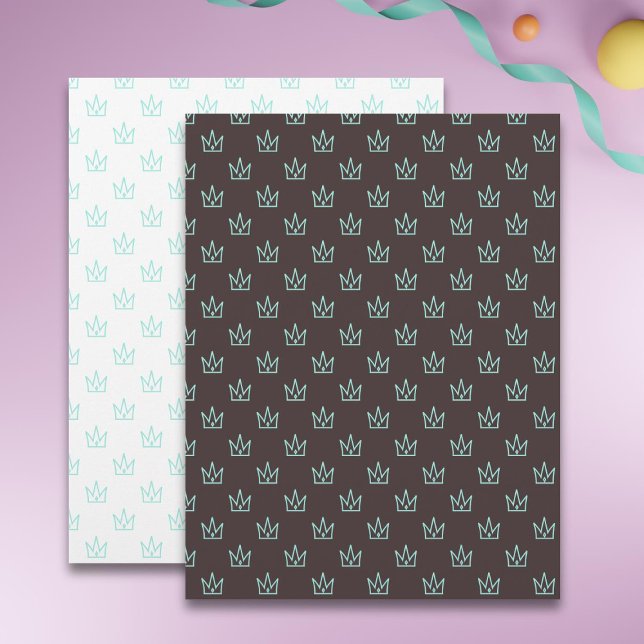 Papier à rebut à motifs de couronne turquoise (Créateur téléchargé)