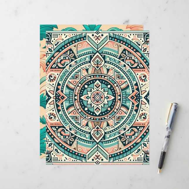 Papier à rebut à motifs de Sunset on Sea (Devant/Arrière en situation)