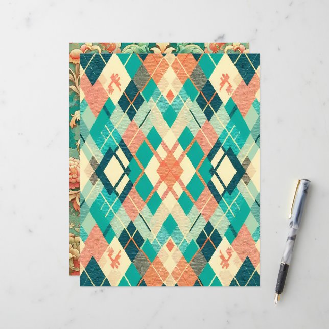 Papier à rebut à motifs de Sunset on Sea (Devant/Arrière en situation)