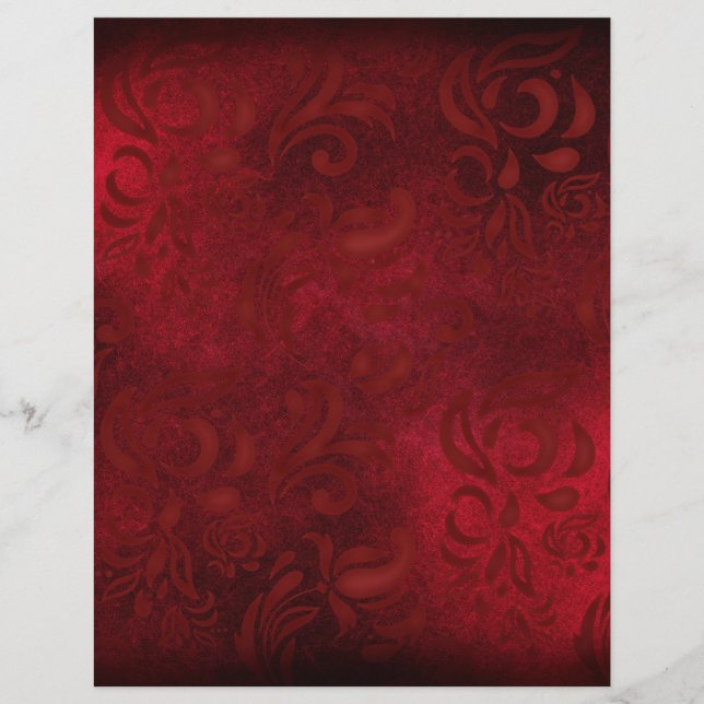 Papier à rebut à motifs floraux rouges (Devant)